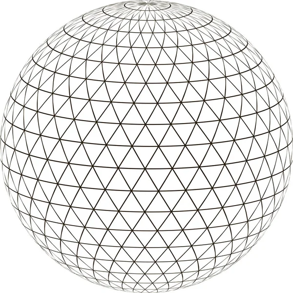 Triângulo Grade Esfera Bola Layout Superfície Globo Planeta Terra — Fotografia de Stock