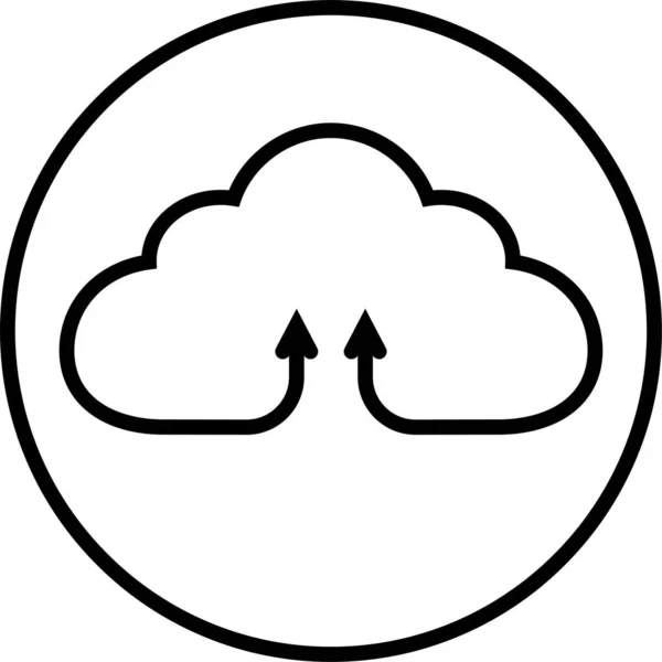 Icona Servizio Cloud Memorizzazione Dati Icona Semplice Scaricare Caricare Dati — Foto Stock