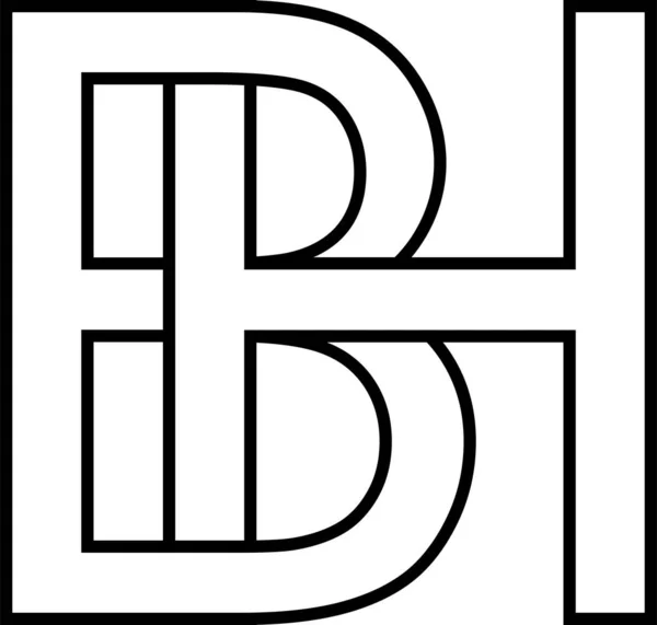 图标符号Bh Gh图标符号两个交错字母B — 图库照片