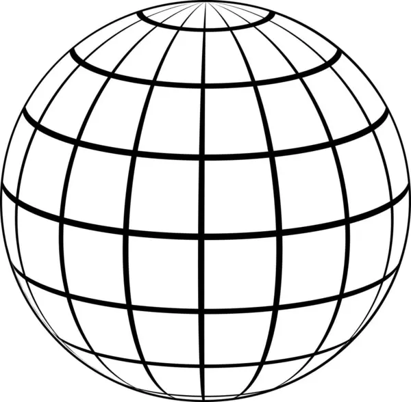 球状の地球のグリッドは水平に垂直に 緯度の経度をグリッドしています ベクトル グローブ — ストック写真
