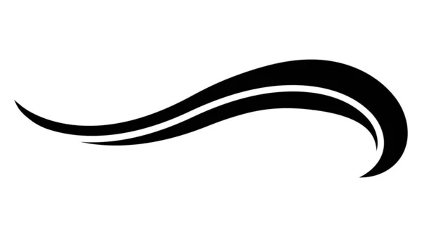 Doble Curva Onda Swoosh Cola Curva Línea Swash Logo Tira — Vector de stock