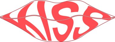 Dudaklar, kelime mesajı, öpücük, konsept öpücük aşk şefkati, kırmızı dudaklar.