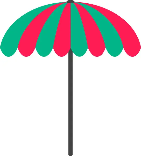 阳光伞扁平图标 旅游旅游 沙滩伞夏季 — 图库照片