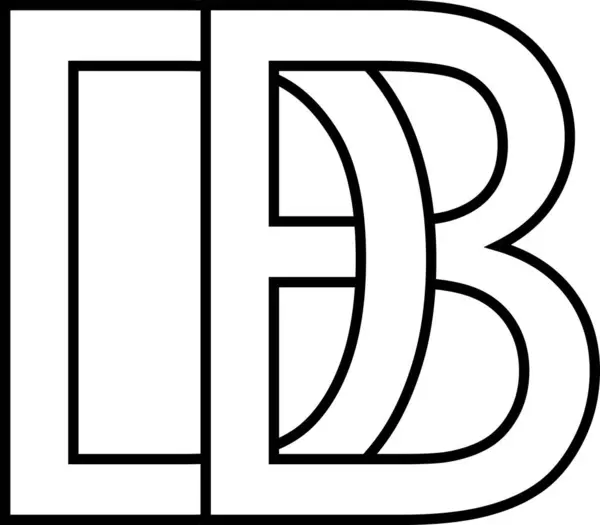 标识符号Db Bd图标符号 交错字母D — 图库照片