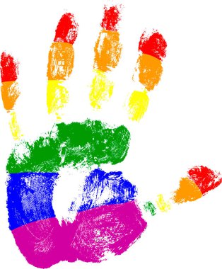 Homofobiyi, el izi rengini, LGBT bayrağını, homofobiyi durdurun.