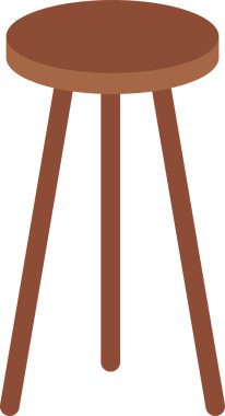 Üç ayaklı bar taburesi, ahşap tabure, resimleme