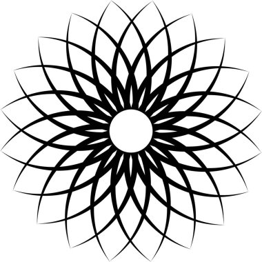 Çiçek desen petal çiçek, vektör dairesel Ajur vintage desen