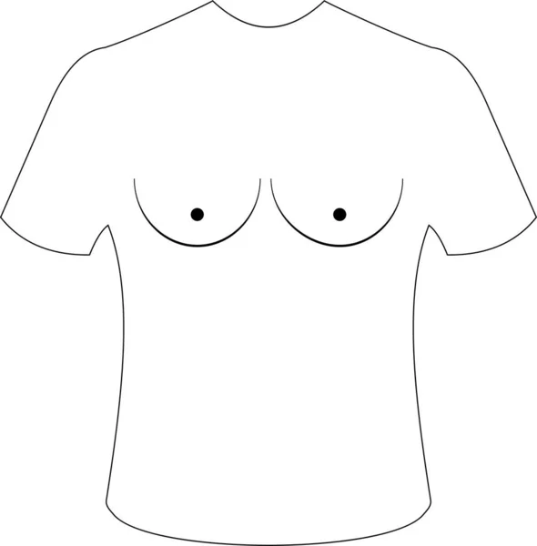 Stylowy Biały Shirt Pogrubiony Nadruk Przodu Imitacja Piersi Kobiet — Zdjęcie stockowe