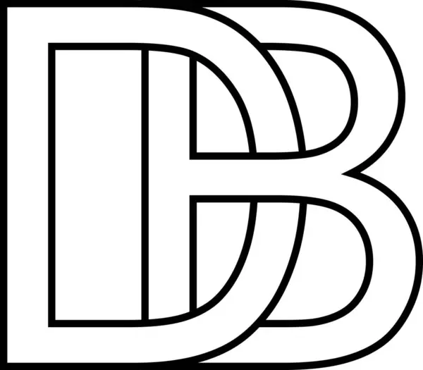 标识符号Db Bd图标符号交错字母D — 图库照片