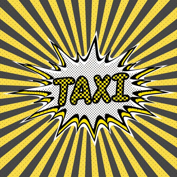 Pop Art Achtergrond Taxi Service Achtergrond Taxi Geel Vierkant Ontwerp — Stockfoto