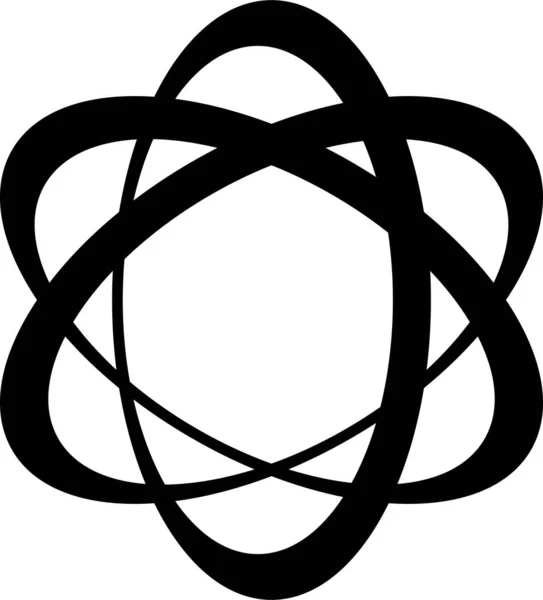 Logo Van Baan Drie Elipse Verplaatste Centrum Rond Nucleus Concept — Stockfoto