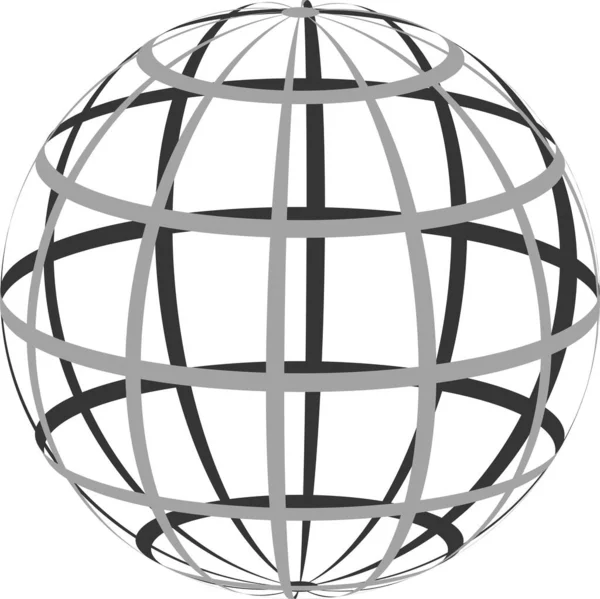 空心球面坐标网格平行子午线行星地球 — 图库照片