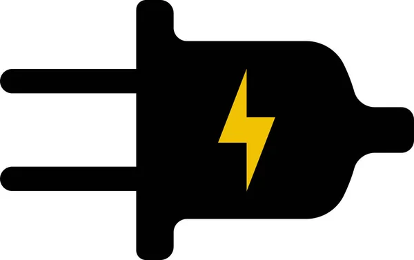 Wtyczka Elektryczna Piorunem Ikona Wtyczki Elektrycznej Ilustracja — Zdjęcie stockowe