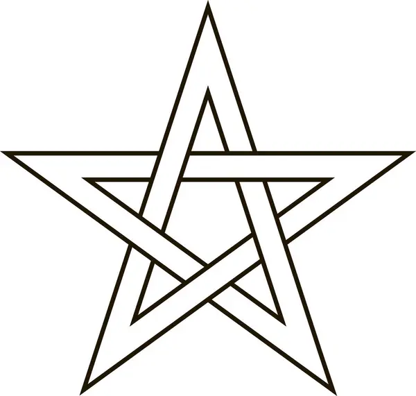 Pentagram Vijf Einde Ster Weven Zijden Sector Symbool Donkere Krachten — Stockfoto