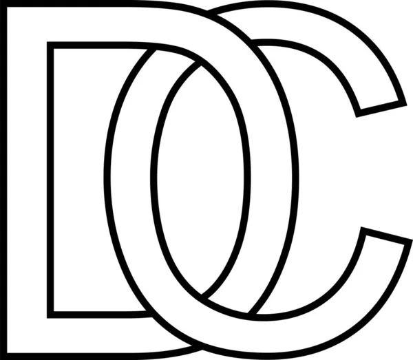 标识Dc 图标标识交错 字母D — 图库照片