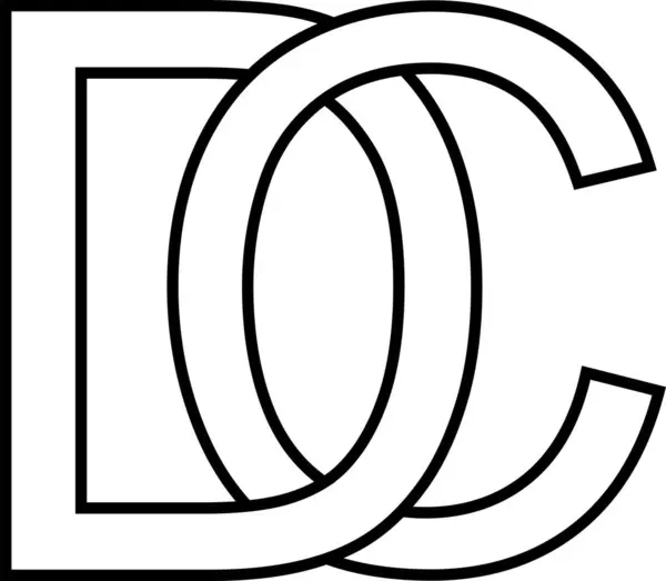 Λογότυπο Sign Εικονίδιο Sign Interlaced Γράμματα — Φωτογραφία Αρχείου