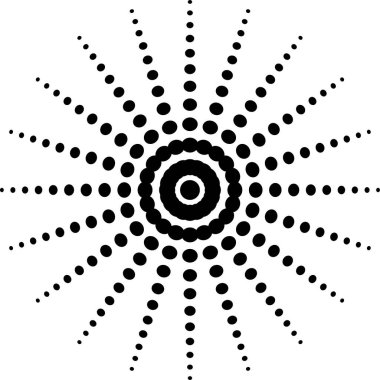 Yarım ton güneş ışınları sanat, kompozisyonlar, daire parlaklığı azaltılmış noktalar