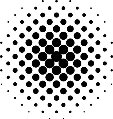 Yarım ton daireler büyüklüğünde çember çizimler nokta, pop sanat deseni