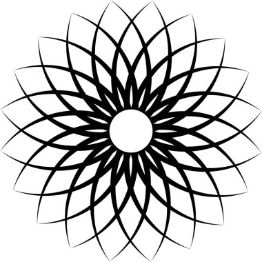 Çiçek desen petal çiçek, vektör dairesel Ajur vintage desen