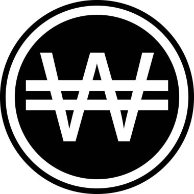 Para birimi sembolü Kore, Kore won, vektör kazandı işareti