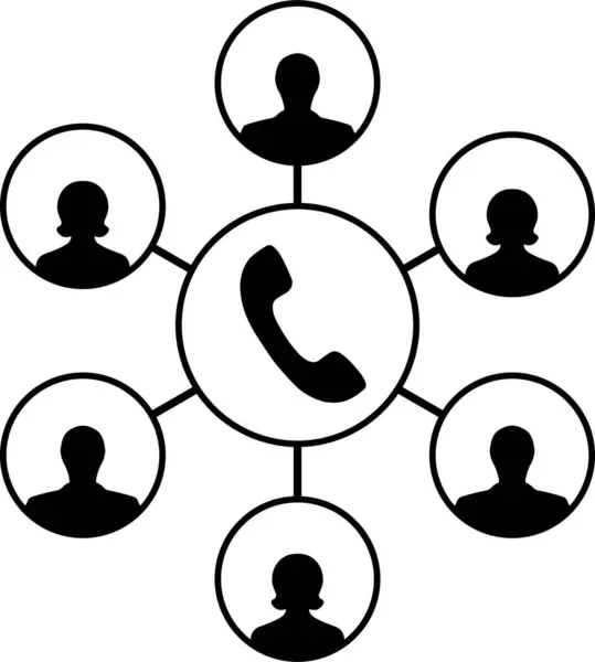 Ikona Zaawansowane Call Center Operatorzy Dzwoniący Klientów Słuchawki Klientów Callcenter — Zdjęcie stockowe