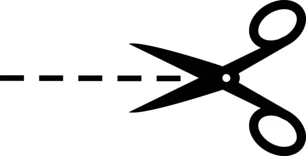 Scheren Symbol Mit Schnittlinien Schnittlinien Symbol Stock Illustration — Stockfoto