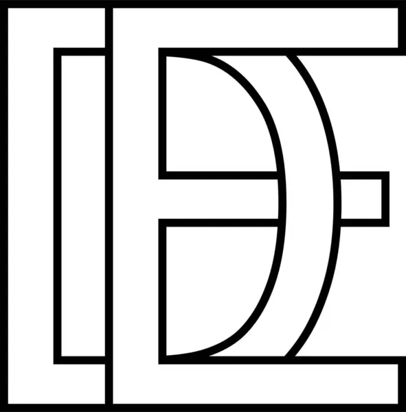 图标符号交错在一起 字母D — 图库照片