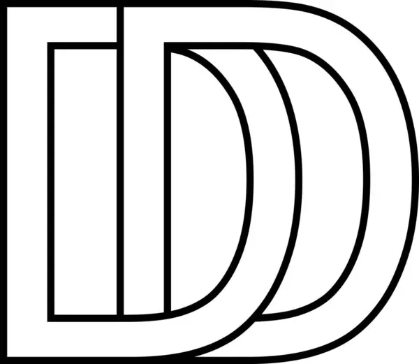 标志Dd图标 标志交错 字母D — 图库照片