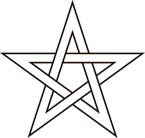 Pentagrama Cinco Estrellas Finales Tejen Lados Símbolo Del Sector Fuerzas — Foto de Stock