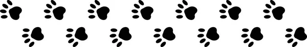Footprints paws dog cat right and left, vector trail animal