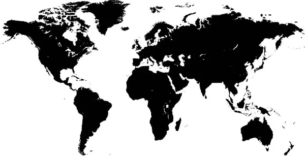 Mapa Mundo Modelo Planeta Terra Silhuetas Continentes Ilhas — Fotografia de Stock