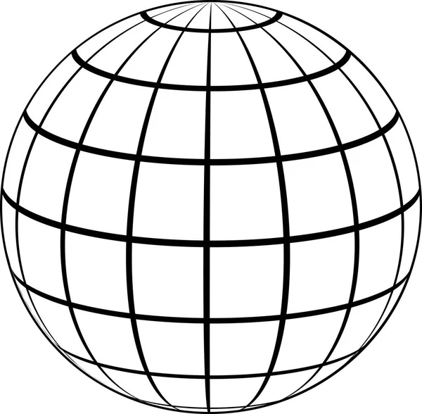 Esferas Globo Cuadrícula Terrestre Horizontalmente Verticalmente Longitud Latitud Vector Globo — Foto de Stock