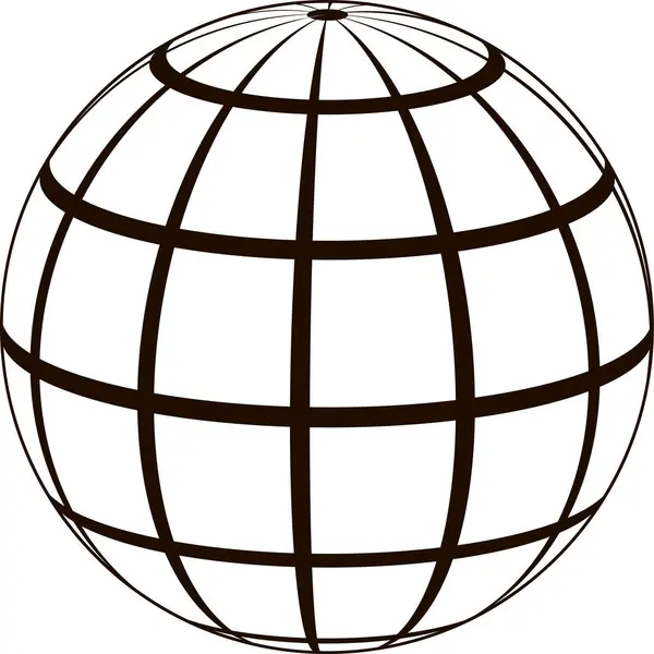 Graticule Globe Meridian Parallel Field Lines Surface Template Graticule — Stock Photo, Image