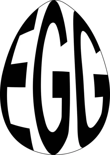Huevo Gallina Con Texto Huevo Vector Logo Easte —  Fotos de Stock