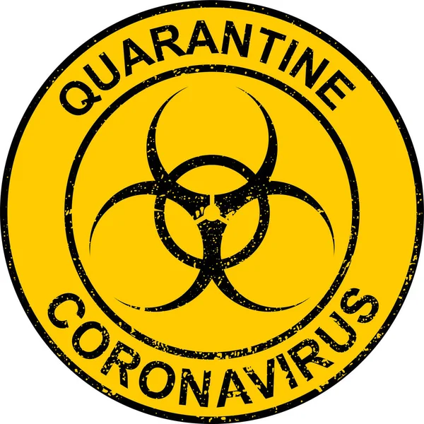 Carimbo Quarentena Coronavírus Perigo Zona Quarentena Perigo Parar Coronavírus — Fotografia de Stock
