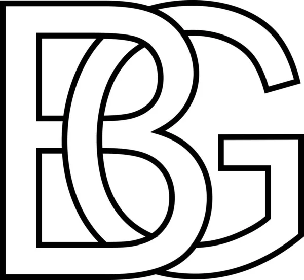 图标符号Bg Gb图标符号两个交错字母B — 图库照片