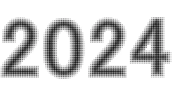2024 Nový Rok Půltón Číslo Font Efekt 2024 Půltón — Stockový vektor