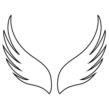 Güvercin kanatları ikonu, güvercin kanatları saflığı simgeler, ışık barışı