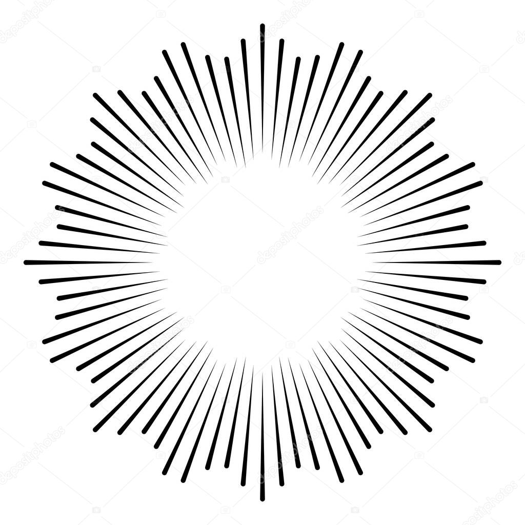 Icon rays enlightenment, rays cockade, radial speed circle lines