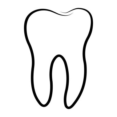 Molar teeth, dental clinic logo wisdom tooth outlines template clipart