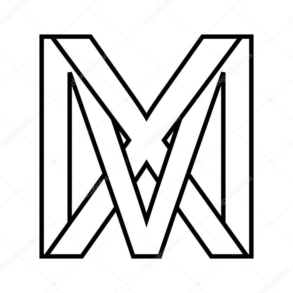 Logo sign mx xm icon double letters logotype m x