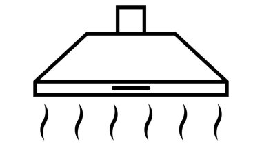 Mutfak kaputu simgesi, yemek kokularını bertaraf etmek için ocağın üstünde.