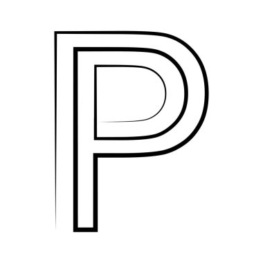 P logo stüdyo harfi p tasarım logoti teknoloji yazı tipi