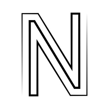 N logo stüdyosu, n harfi dizayn simgesi logottip teknoloji yazı tipi