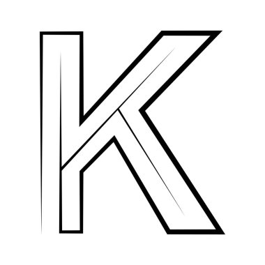 K logo stüdyo harfi k bir satır simgesi logotype yazıtipi