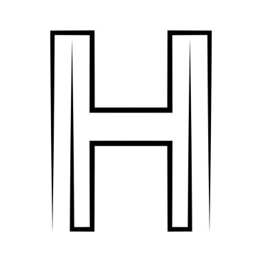 H logo stüdyosu, harf h bir satır simge logotype yazı tipi