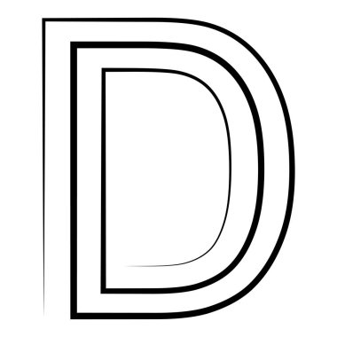 D logo stüdyosu, bir satır simge logoti yazı tipi