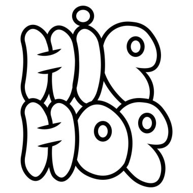 Hip hop graffiti etiket stili harf logosu, hip hop simgesi