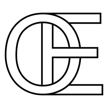 Logo işareti oe, eo simgesi çift harfli logotype e o