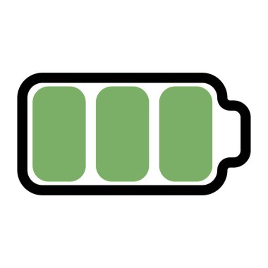 Gadget bataryası üç yeşil çubuk şarj şarjı ölçeğinde.